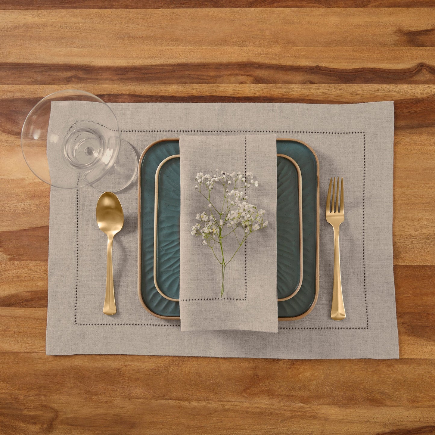 Medium Weight Hemstitch Placemats, Set of 4