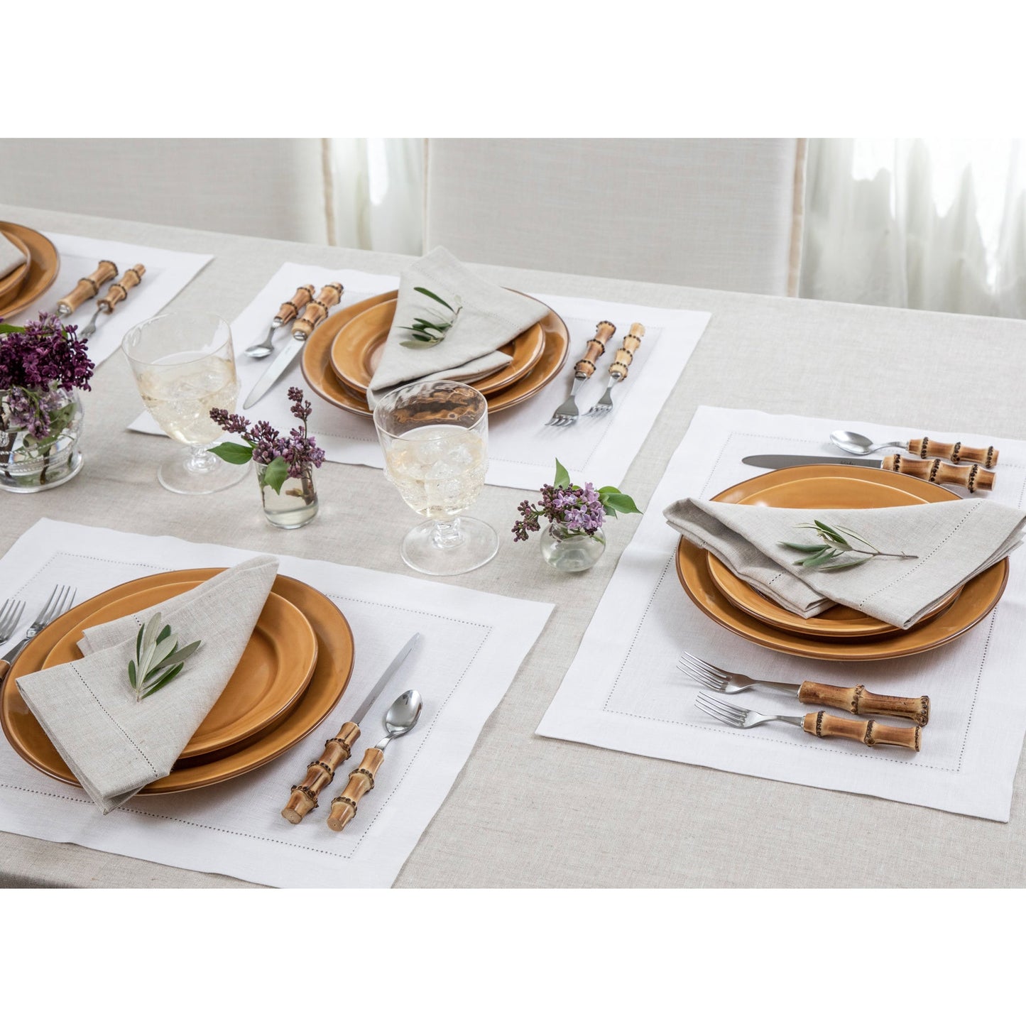 Medium Weight Hemstitch Placemats, Set of 4