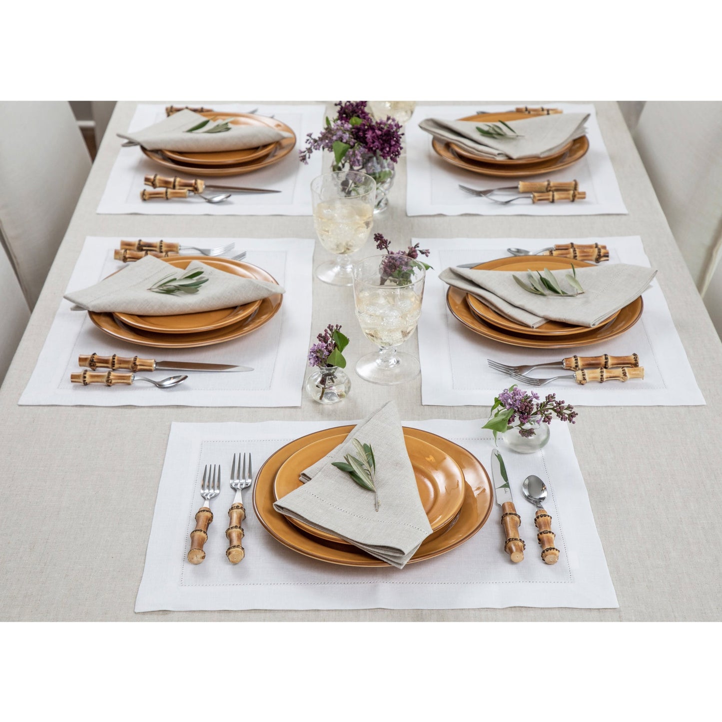 Medium Weight Hemstitch Placemats, Set of 4