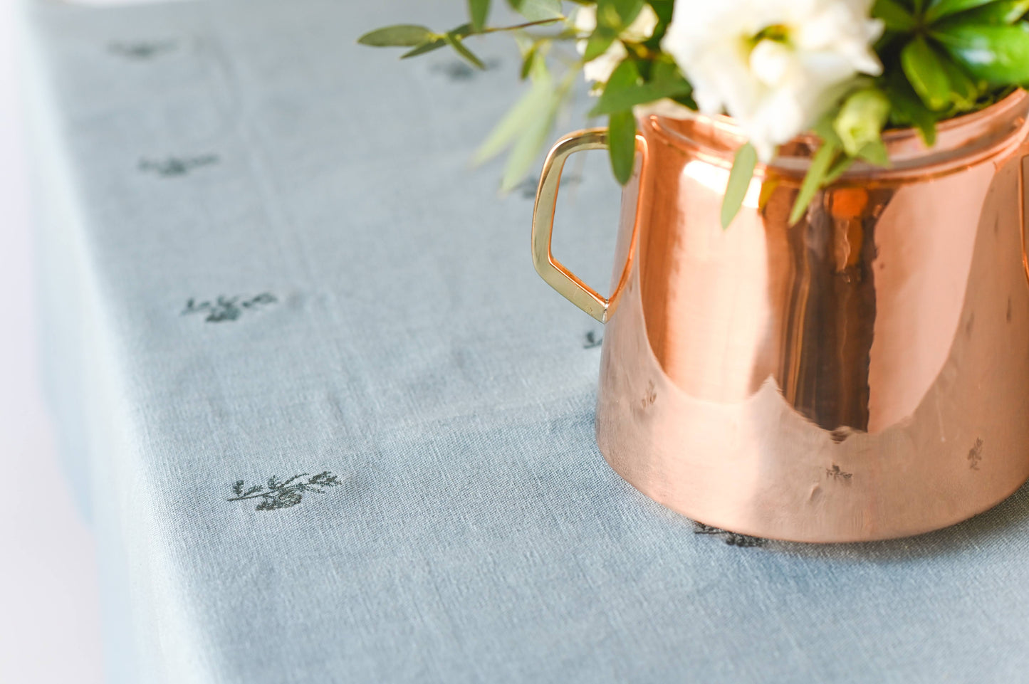 Blue Fleur Embroidered