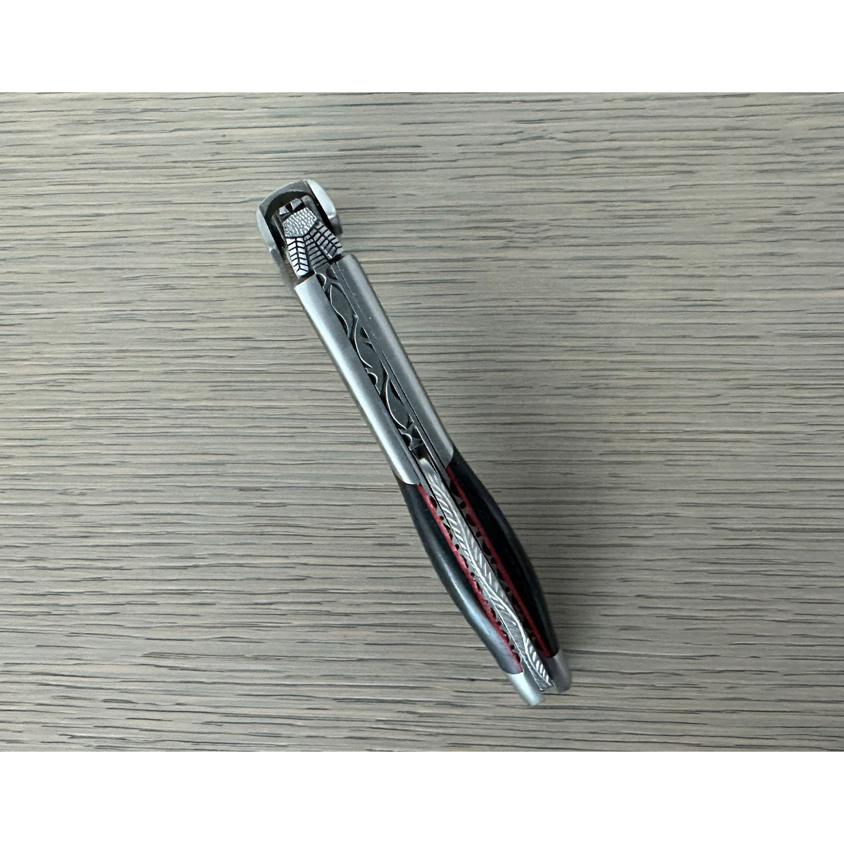 Handcrafted Limited Edition Numbered Sommelier Waiter's Corkscrew with Ebony Wood Handle and Red Inlay by Laguiole en Aubrac