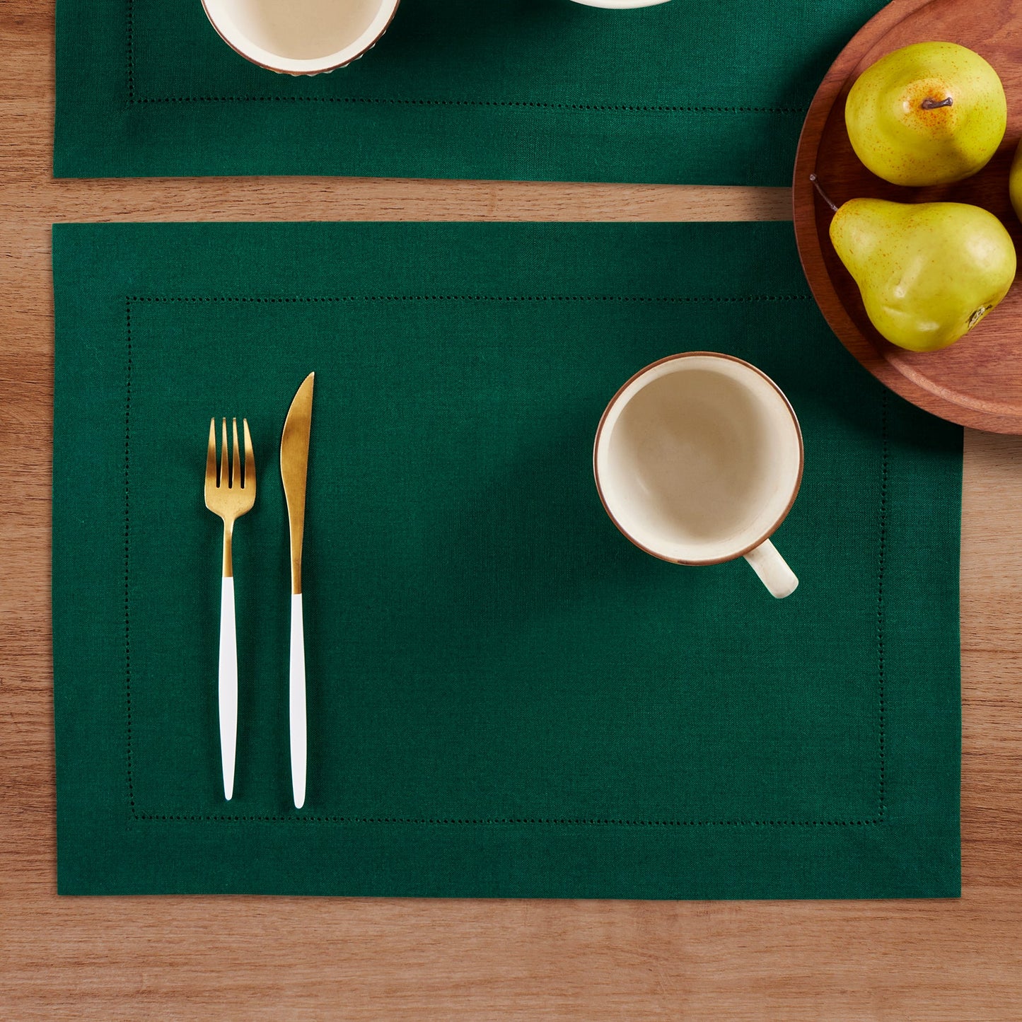 Medium Weight Hemstitch Placemats, Set of 4