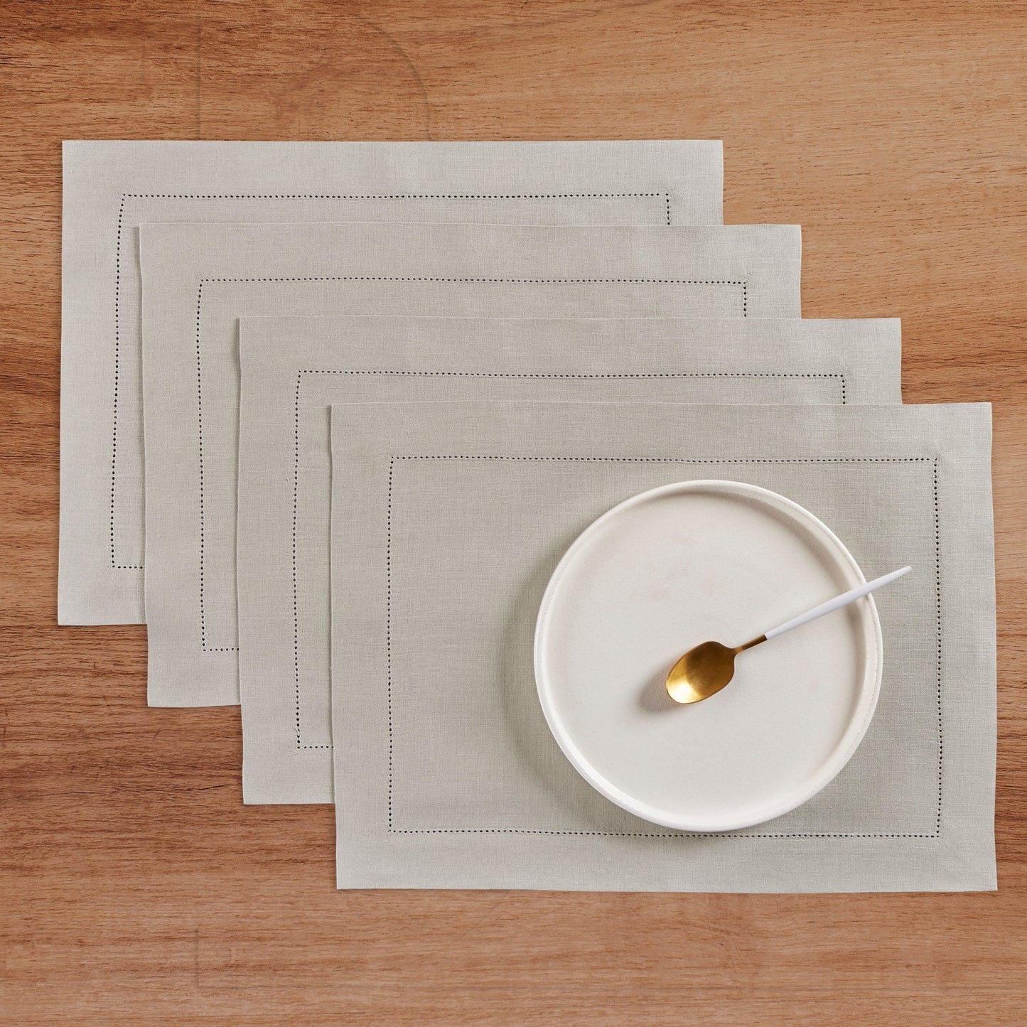 Medium Weight Hemstitch Placemats, Set of 4