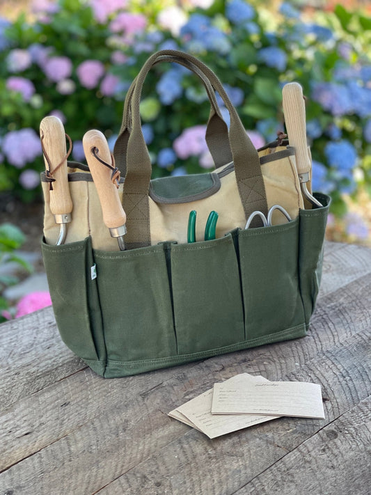 Waxed Canvas Garden Tool Bag