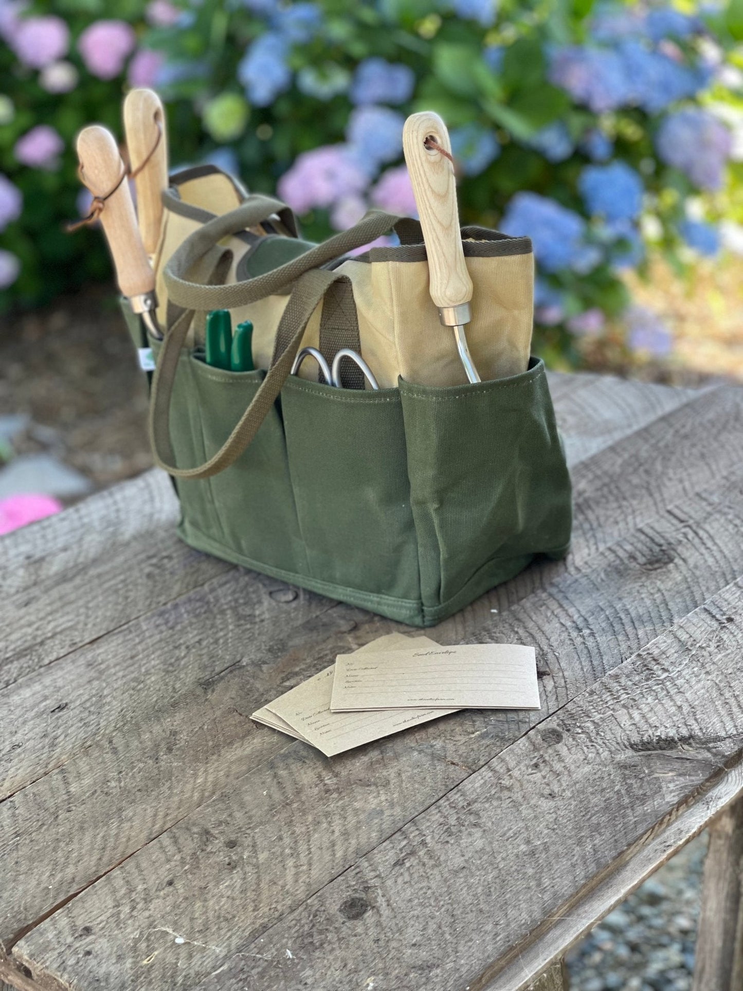 Waxed Canvas Garden Tool Bag